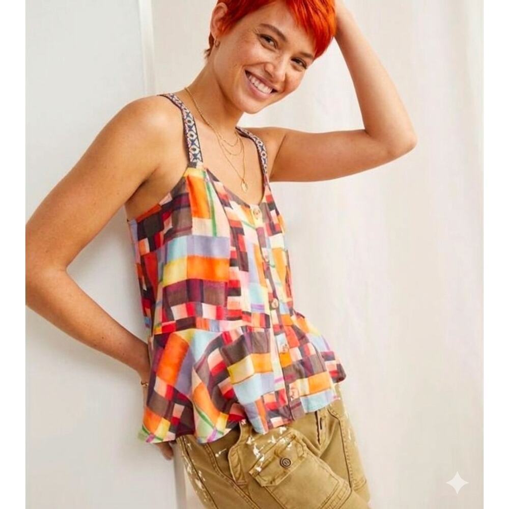 Anthropologie Pilcro Abstract Peplum Abstract Tank. Size S. Retails $78